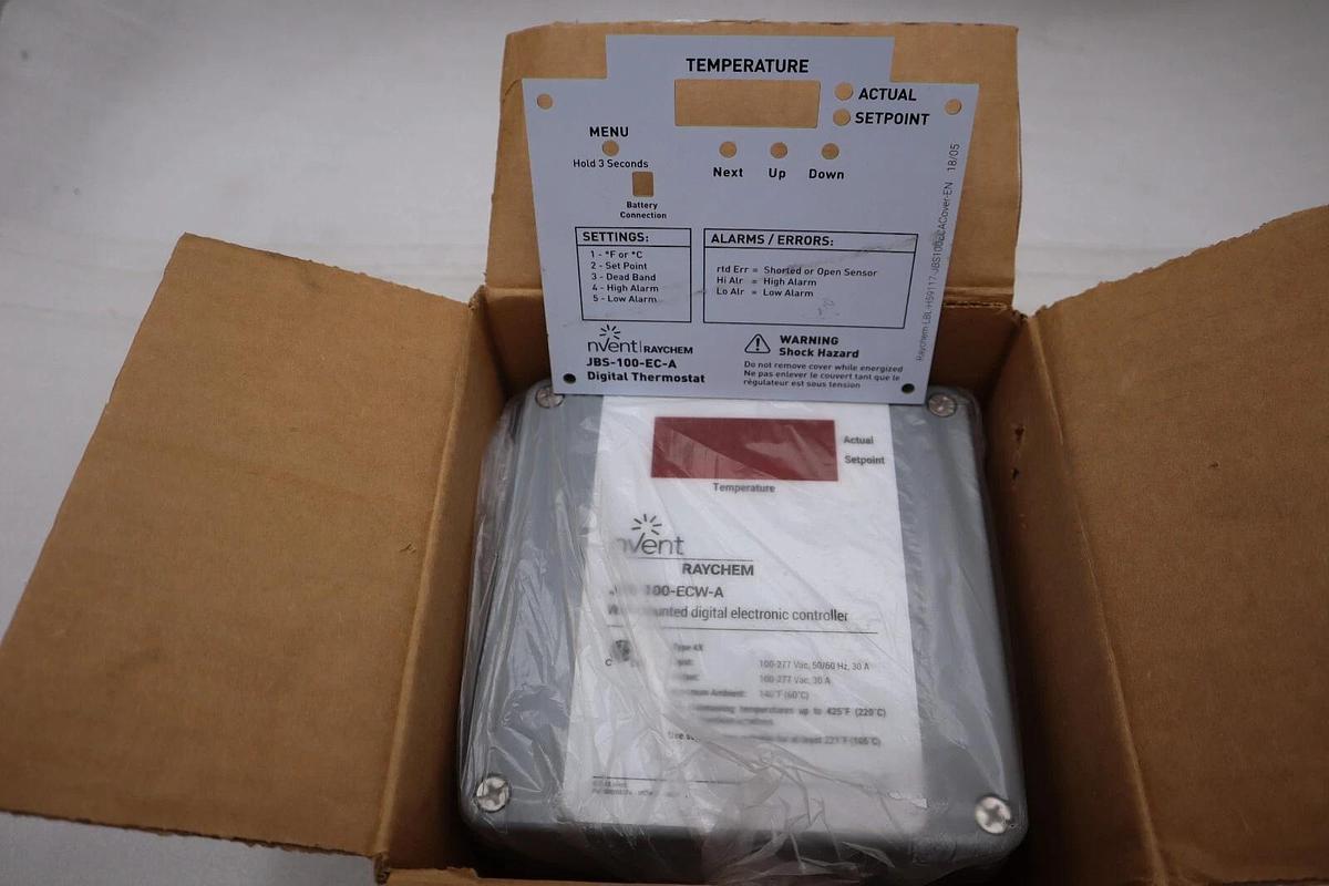NVENT RAYCHEM JBS-100-ECW-A 100-277VAC 30A ELECTRIC THERMOSTAT NEW STOCK 5928