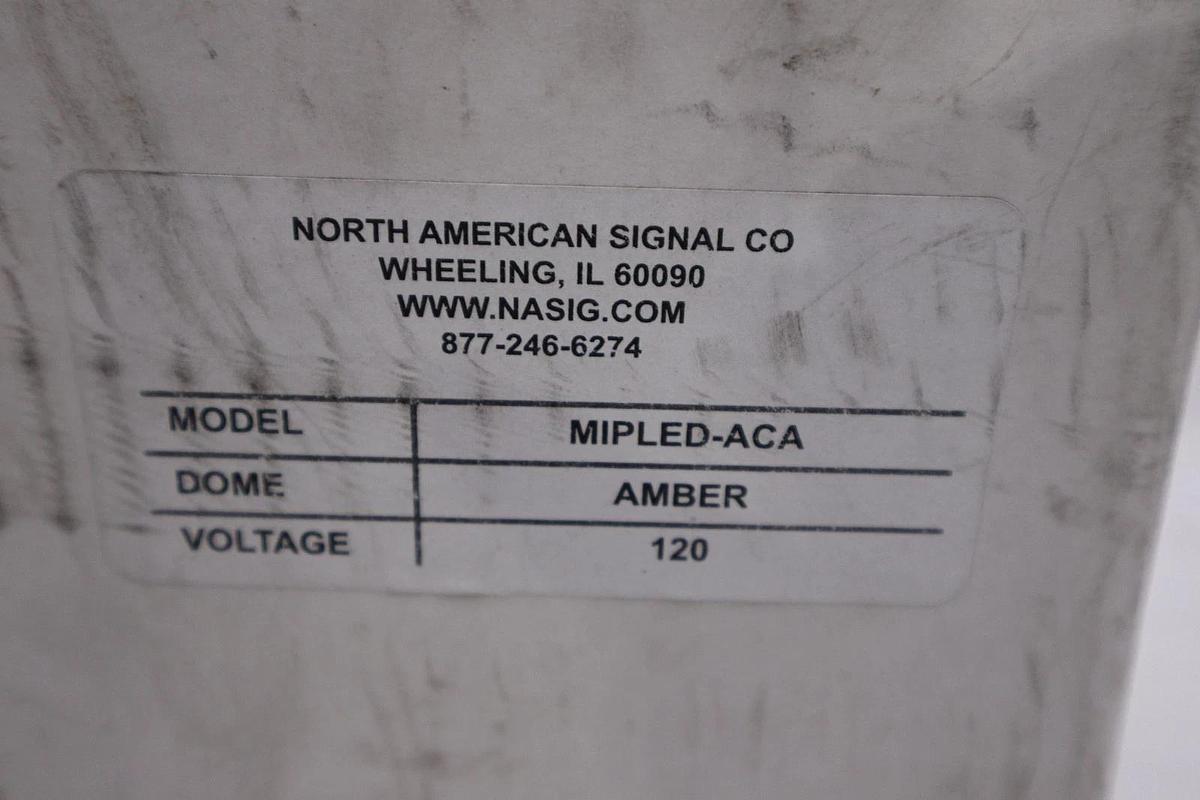 Used NORTH AMERICAN SIGNAL  MIPLED-ACA  AMBER LED BEACON 120 VAC - STOCK 5624CC