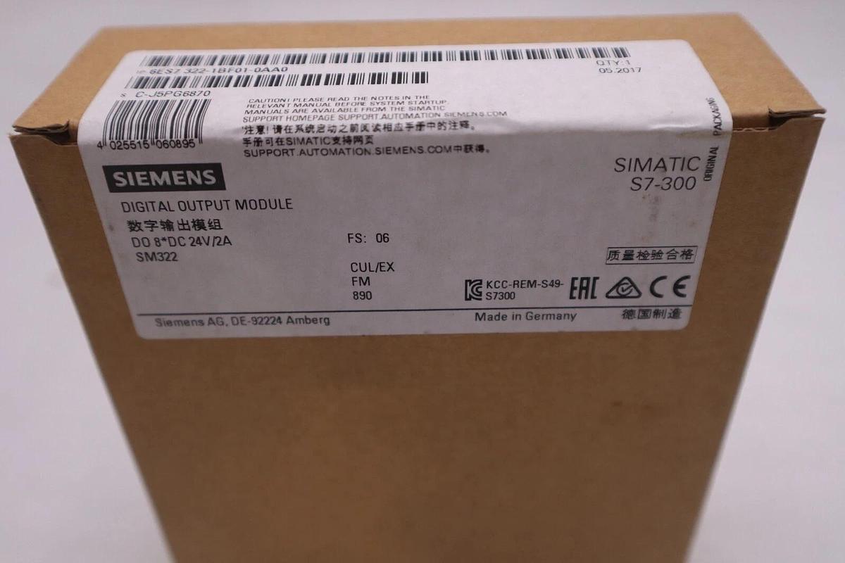 SIEMENS 6ES7 322-1BF01-0AA0 SIMATIC S7-300 NEW SEALED UNIT STOCK G385A