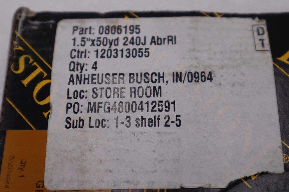 Used Blackstone 0806195 Abrasives Sanding Shop Roll STOCK H1292A