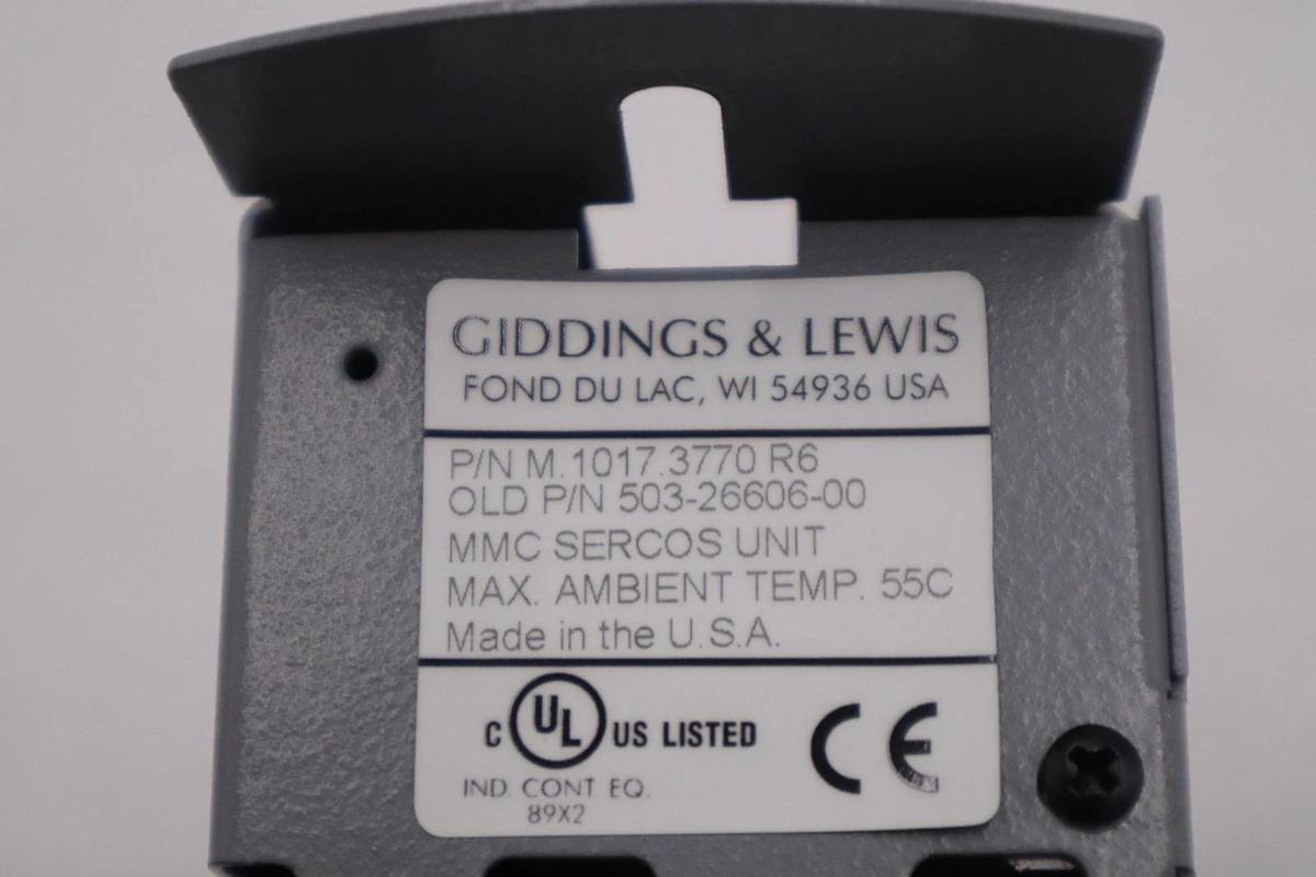 Used Giddings & Lewis 503-26606-00 R2/ M.1017.3770 MMC Sercos Unit STOCK 2891A