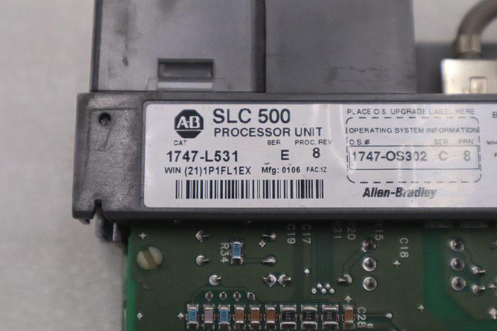 Used ALLEN BRADLEY 1747-L531 PROCESSOR UNIT SLC 500 SERIES E STOCK #K-3718