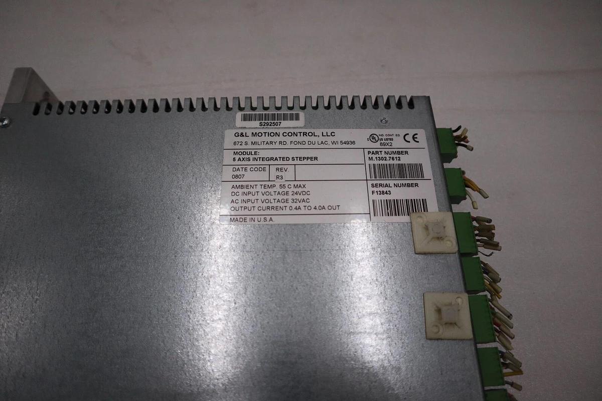 Used G & L MOTION CONTROL M.1302.7612 5-Axis Integrated Stepper 32Vac STOCK 5134A