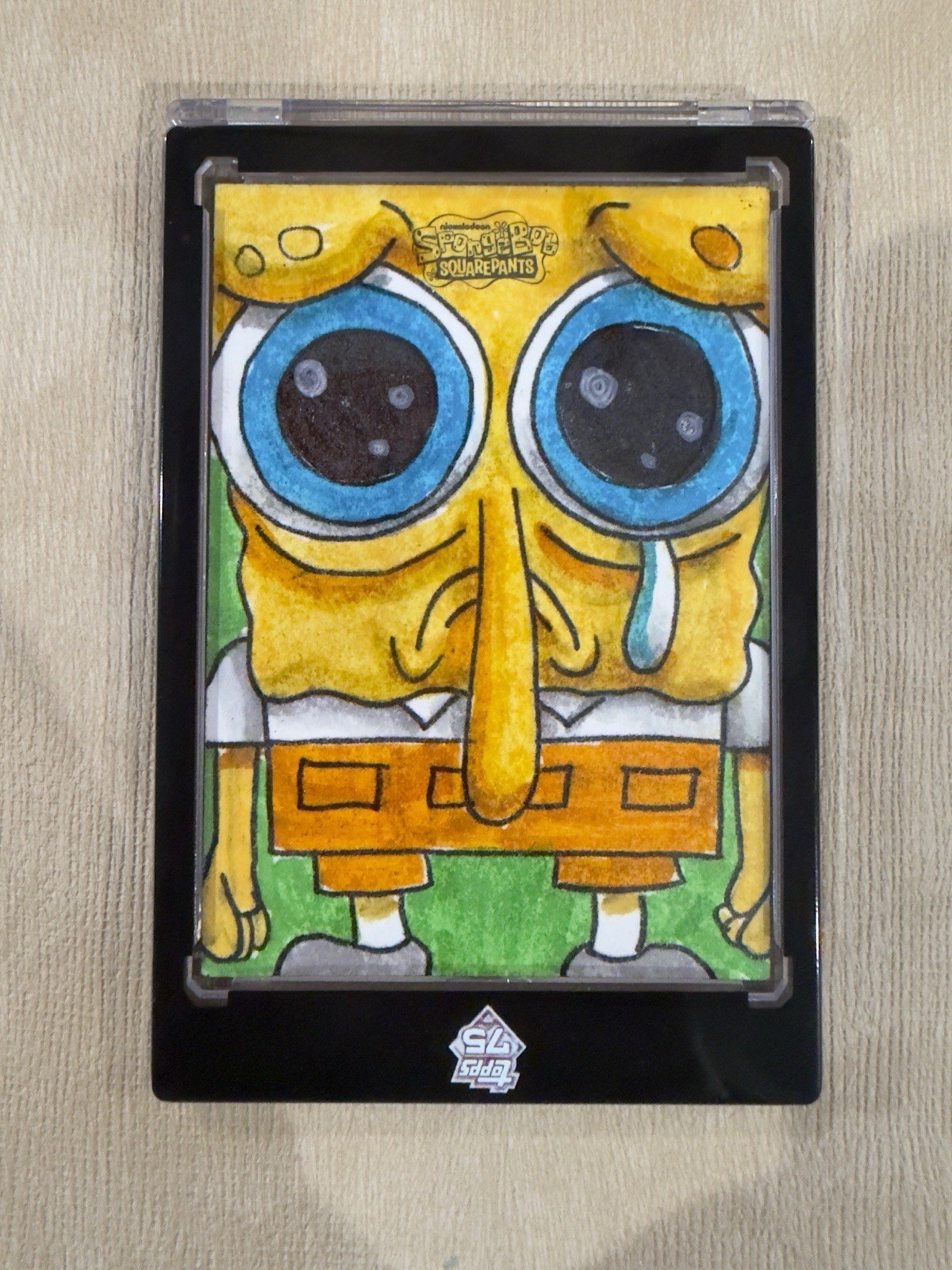 Used 2025 Topps Chrome SpongeBob 1/1 Sketch Card Sad SpongeBob Meme “Christmas Who?”
