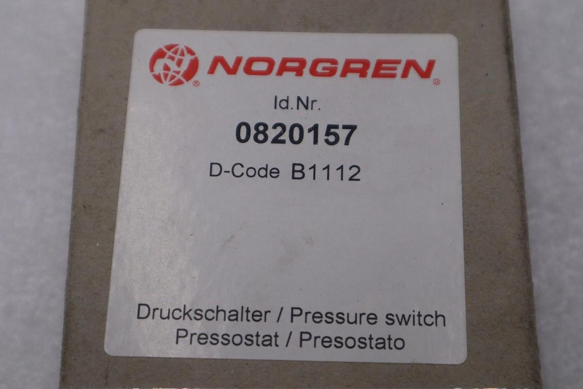 Used NEW OPEN BOX NORGREN 0820157 PRESSURE SWITCH 0.2 12 bar STOCK G104B