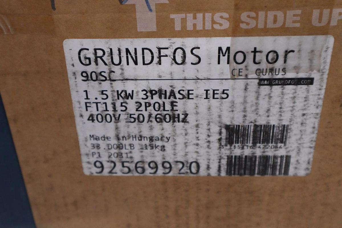 Used Grundfos Pump Motor 90SC 1.5 KW 400V 50/60HZ 92569920 NEW IN BOX STOCK H746
