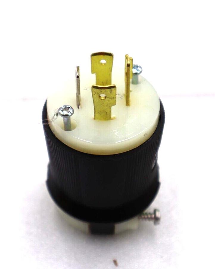 Used Hubbell HBL2411 3 Pole Wire Grounding 20A 125/250 V Twist Lock Plug #K-2206