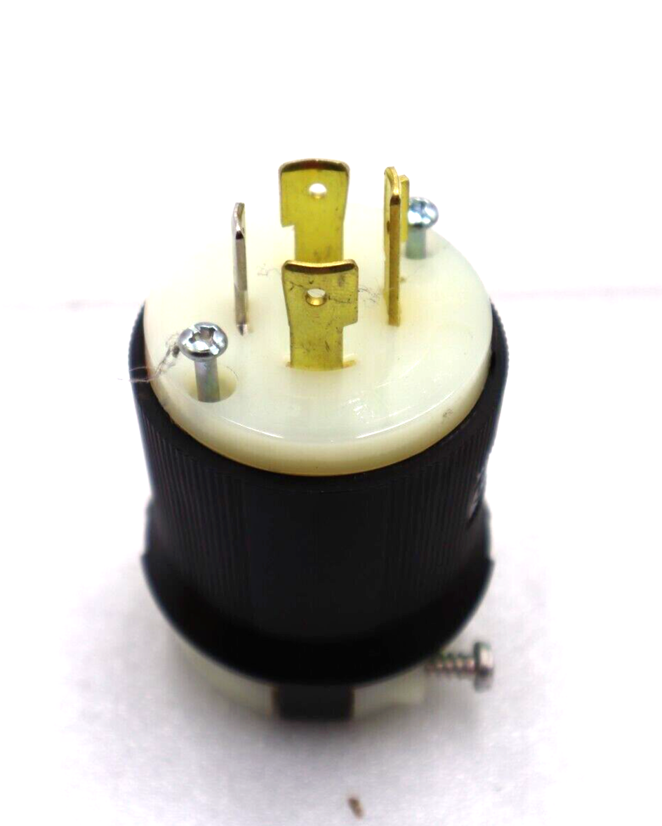 Used Hubbell HBL2411 3 Pole Wire Grounding 20A 125/250 V Twist Lock Plug #K-2206