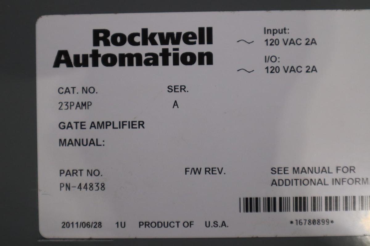 Used AB ALLEN-BRADLEY ROCKWELL AUTOMATION GATE AMPLIFIER 23PAMP 44838 STK GF596