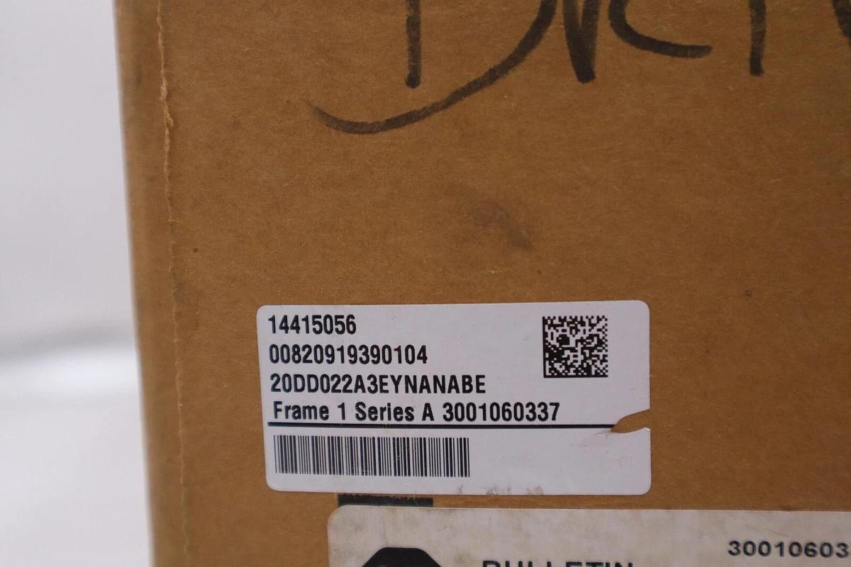 Used ALLEN BRADLEY 20DD022A3EYNANABE Ser. A POWERFLEX 700S DRIVE 480V 15 HP STK 3517