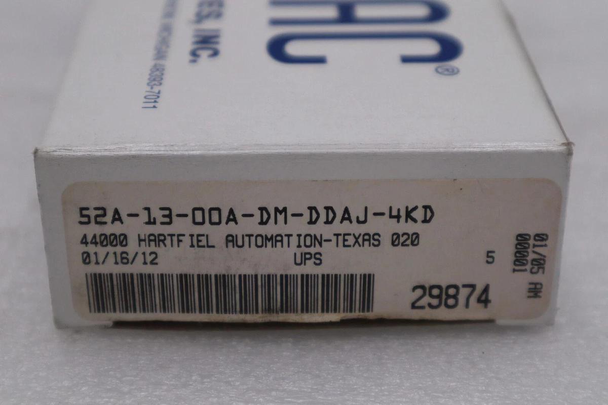 Used NEW MAC VALVES INC 52A-13-00A-DM-DDAJ-4KD SOLENOID VALVE STOCK H1204