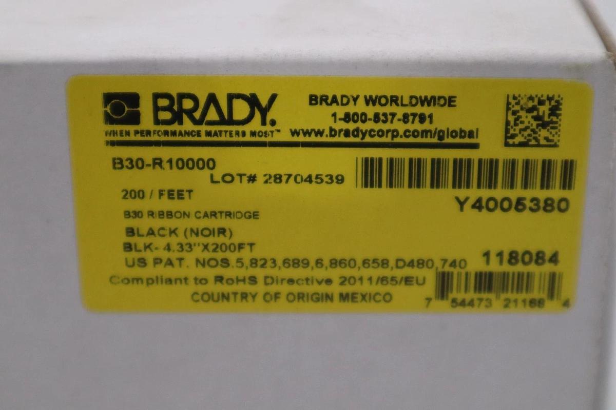 Used NEW Brady B30-R10000 Printer Ribbon - Black 200 Feet 4.33 STK GF1225 754473211684