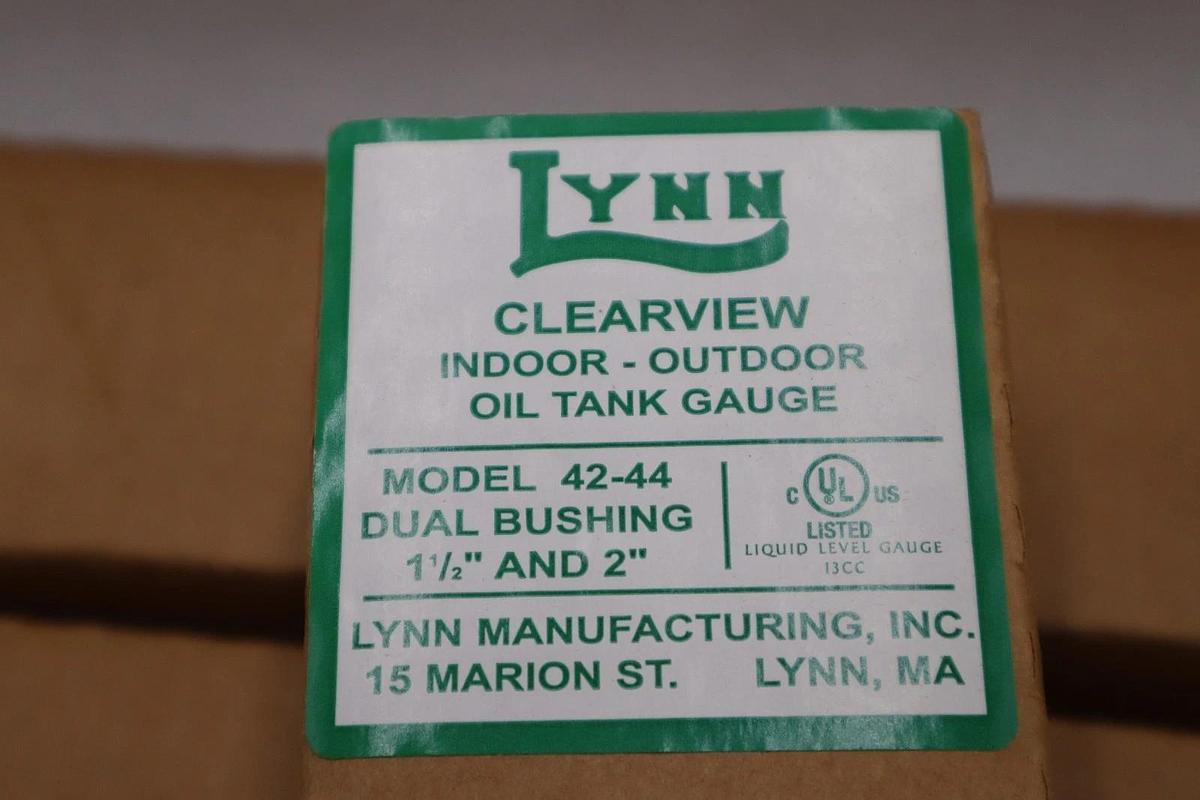 Used LYNN CLEARVIEW INDOOR - OUTDOOR OIL TANK GAUGE 42-44" DUAL 1-1/2" & 2" #GF463