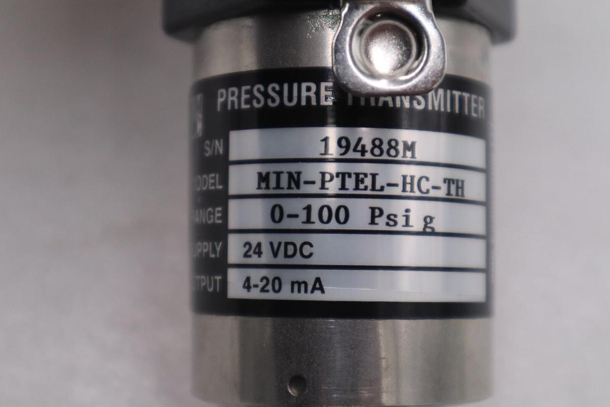 Used PMC Pressure Transmitter MIN-PTEL-HC-TH, 0-200KPA 24VDC 4-20mA New No Box #G766A