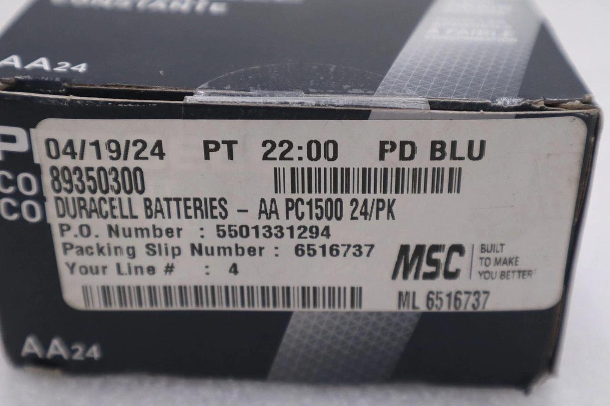 Used NEW Duracell Procell Battery Alkaline Size AA (Box of 24) STOCK H315A 41333520483