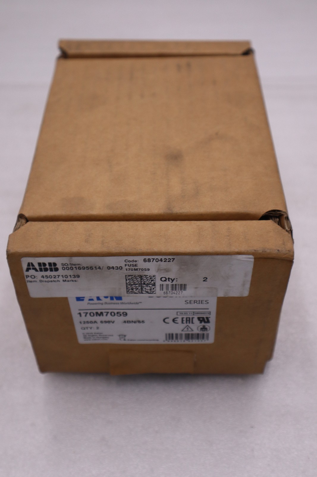 Bussmann 170M7059 FUSE 1250A 690V 4BN/65 AR UC - STOCK GF222