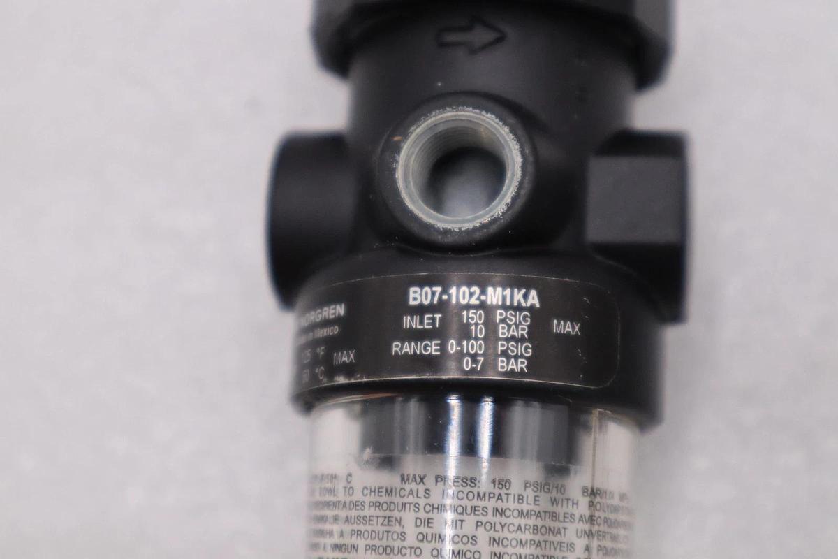 Used NORGREN B07-102-M1KA Filter Regulator 1/8" PTF Port Manual Drain STOCK H1253A