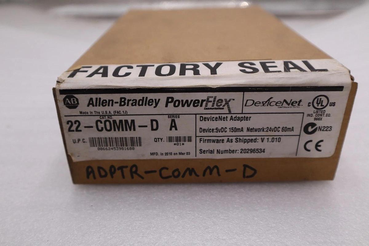 Used Allen-Bradley 22-COMM-D Ser.A DeviceNet Adapter for PowerFlex - STOCK GF34