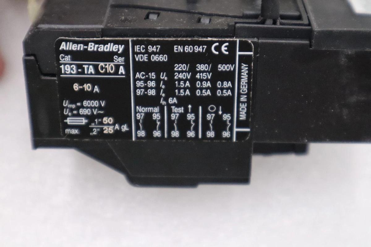 NEW OPEN BOX Allen-Bradley Bimetallic Overload Relay 193-TA C10 Ser A STK H1060A