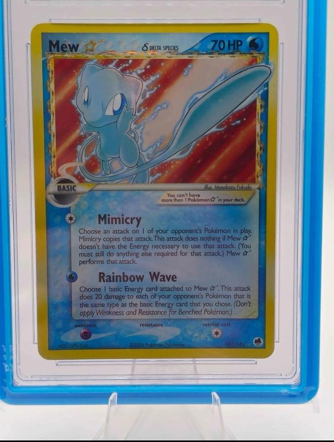 Used Mew [Gold Star] Pokemon 2006 EX Dragon Frontiers 101/101 Holo World Record CGC