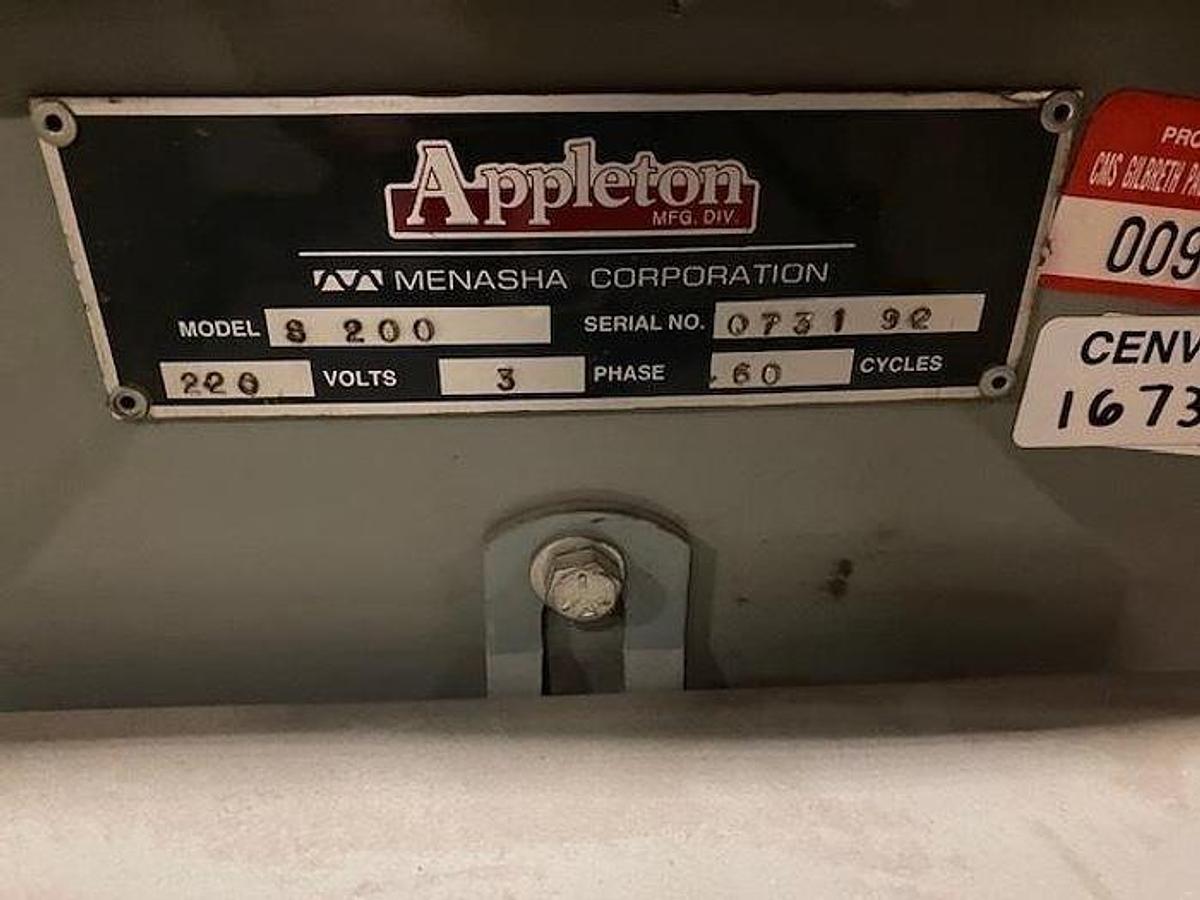 Used APPLETON MENASHA NODEL S200 120" LONG CORE CUTTER, 5" DIA.