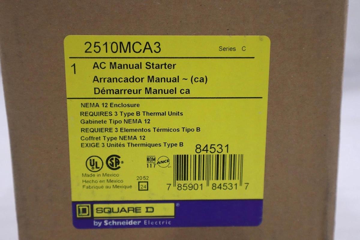 SQUARE D 2510MCA3 Manual Motor Starter NEW OPEN BOX STOCK GF815