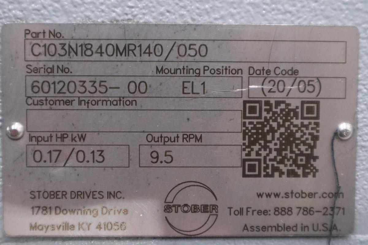 Stober C103N1840MR140/050 Inline Gearbox - STOCK GF619