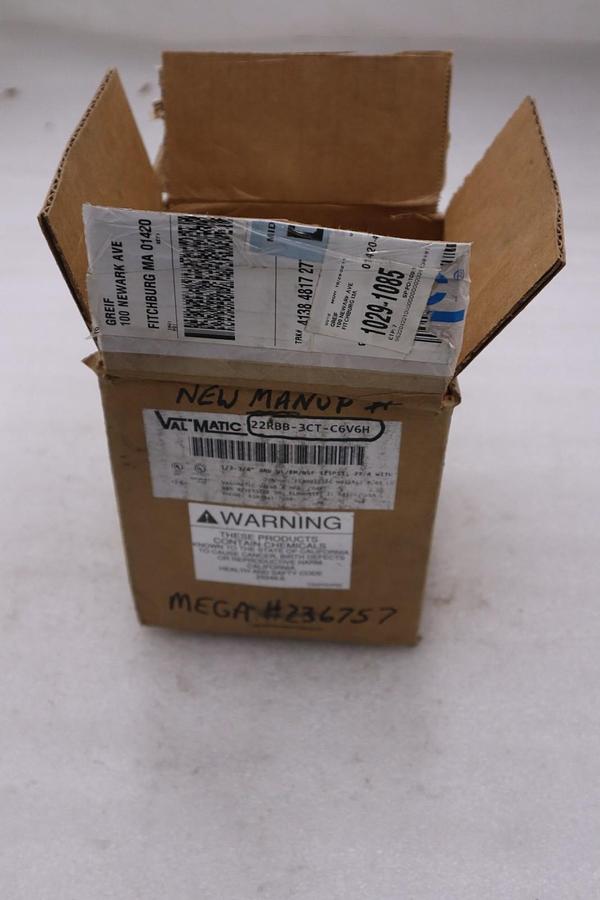 Used Val Matic Check Valve 22RBB-3CT-C6V6H 1/2-3/4" Flanged Valve 175PSI NEW #2081B