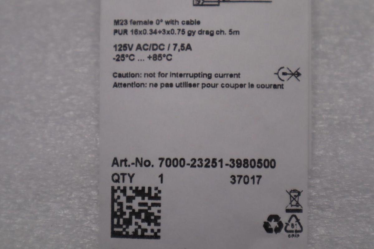MURR ELEKTRONIK 7000-23251-3980500 /7000232513980500 CONNECTING CABLE STOCK 5676