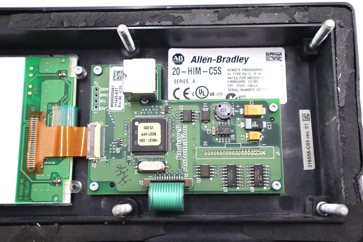 Used ALLEN BRADLEY 20-HIM-C5S POWERFLEX REMOTE PROGRAMER SERIES A STOCK #1792