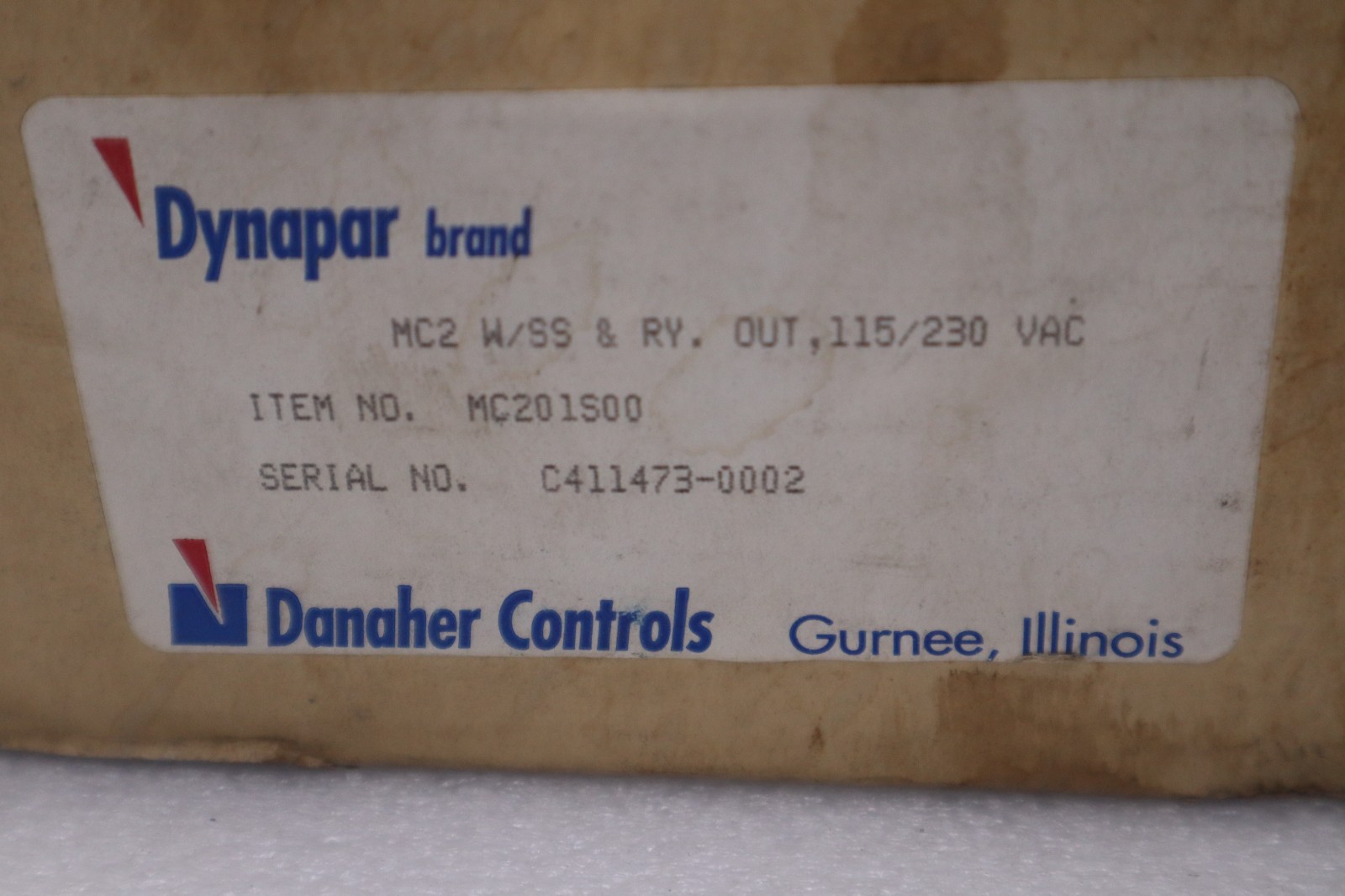 DYNAPAR MC201S00 COUNTER MAX COUNT 2 SERIES - GF593