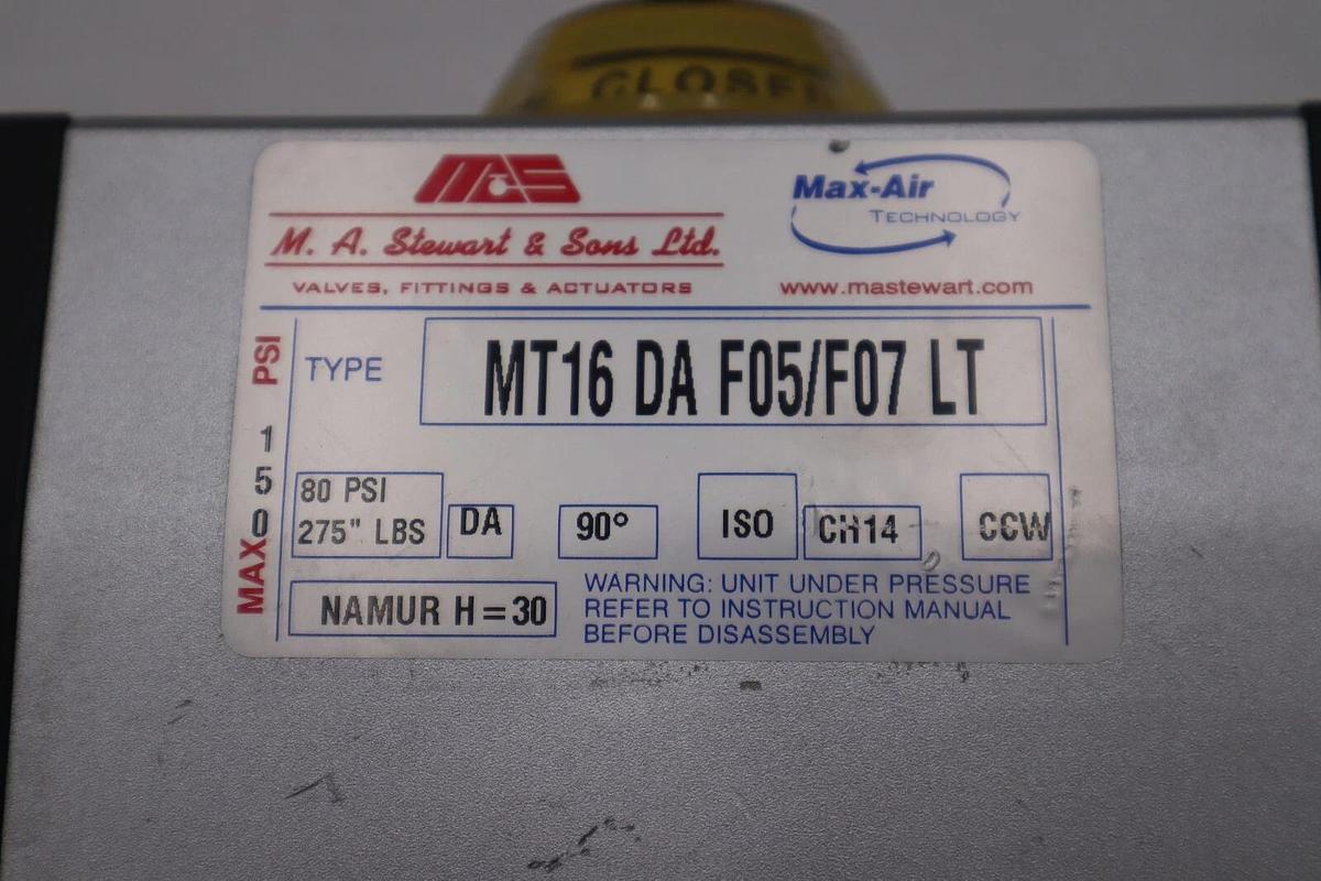 NEW OPEN BOX Max-Air MT16.DA.F05-F07 LT ACTUATOR STOCK 5590-A