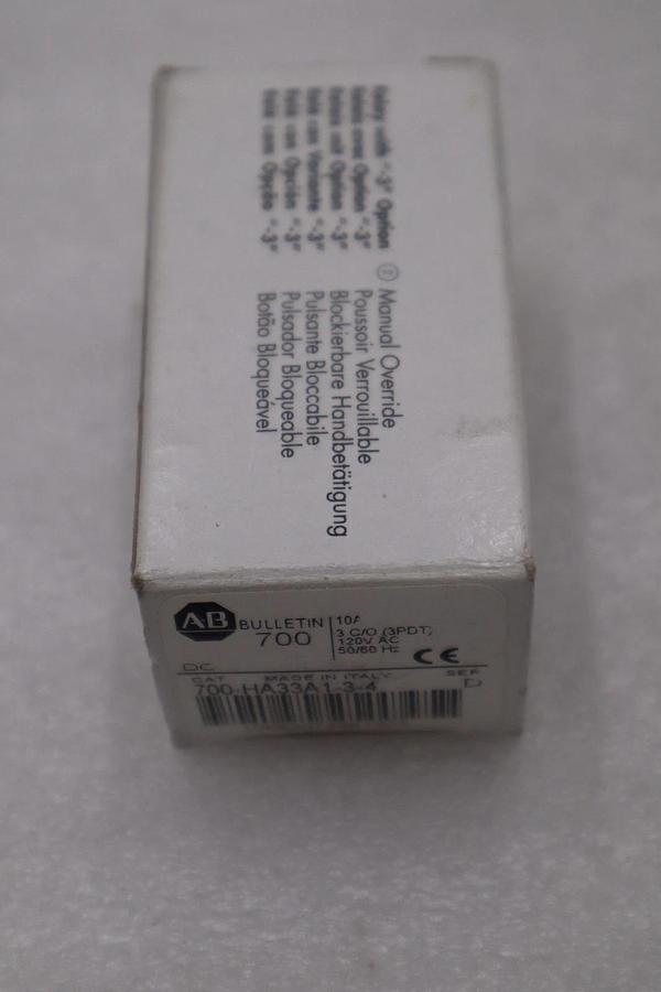 Used LOT OF 2 - ALLEN BRADLEY 700-HA33A1-3-4 SER. D 120VAC 10A STOCK H1140A