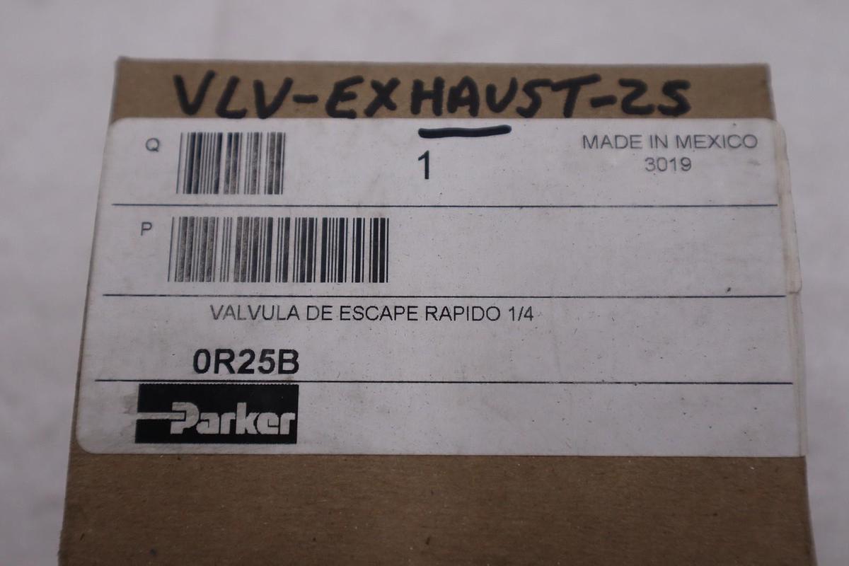 Used NEW OPEN BOX Parker 0R25B Quick Exhaust Valve STOCK GF224A