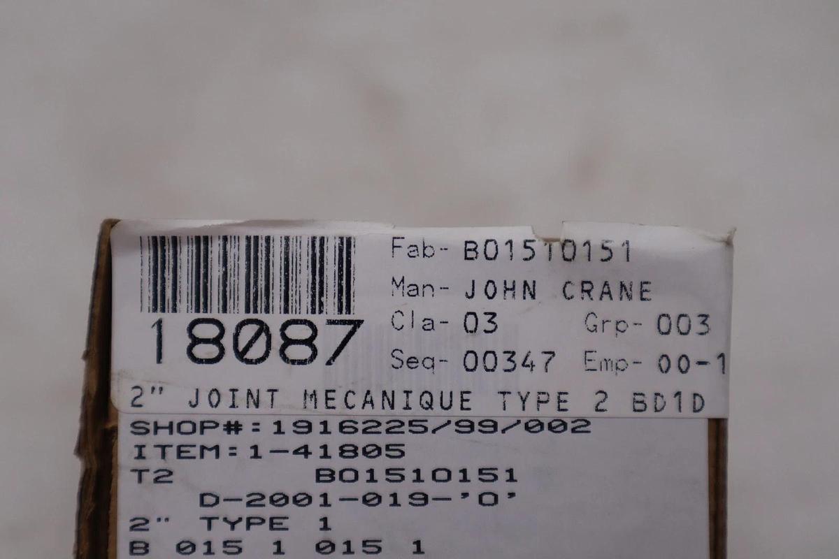 Used John Crane FSD3000 2" TYPE 1 Assembly - NEW IN BOX - STOCK GF509A