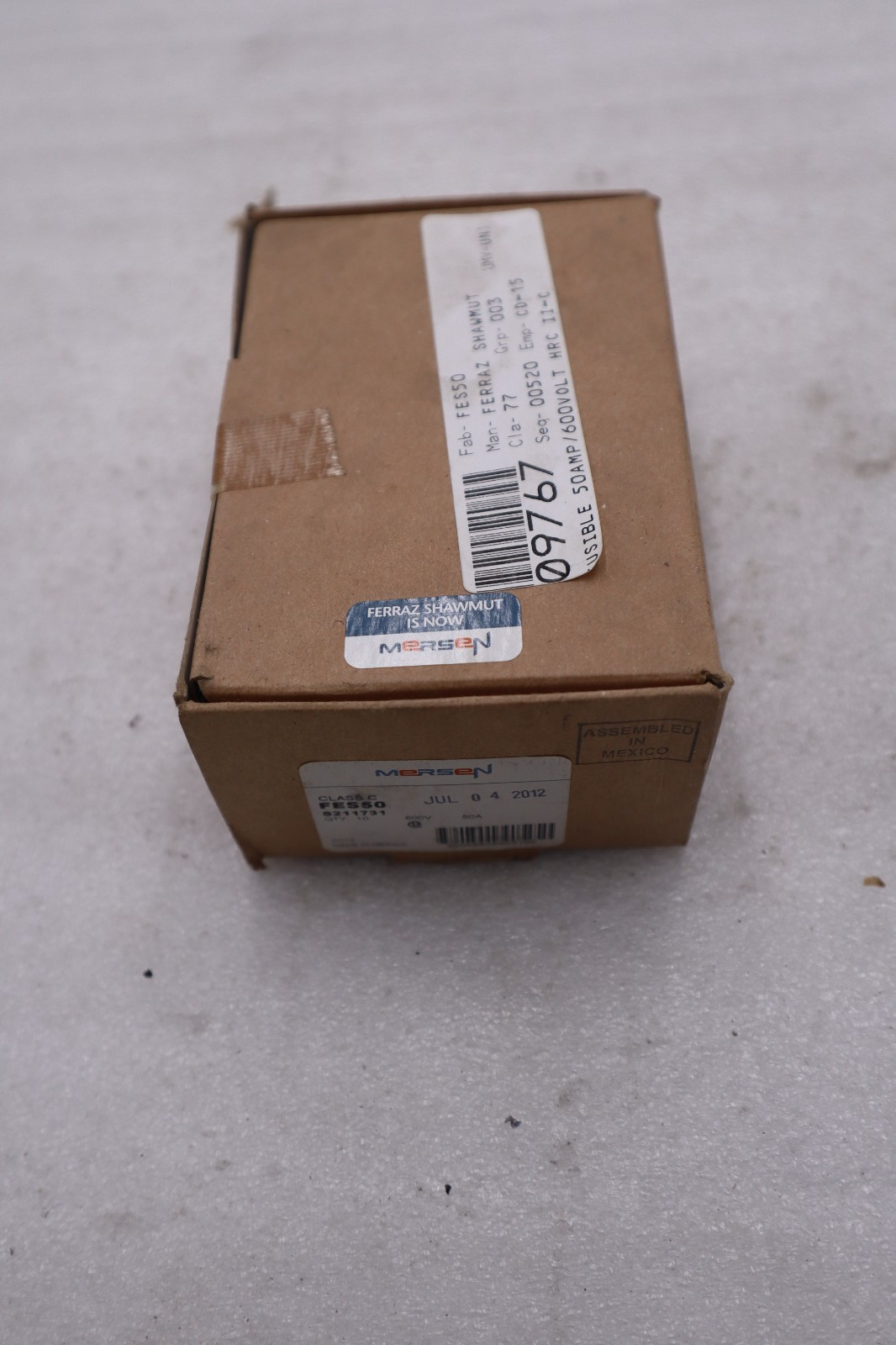 Mersen FES50 FES-50 50A 600V Fuse (FULL BOX OF 10) NEW STOCK 4893A