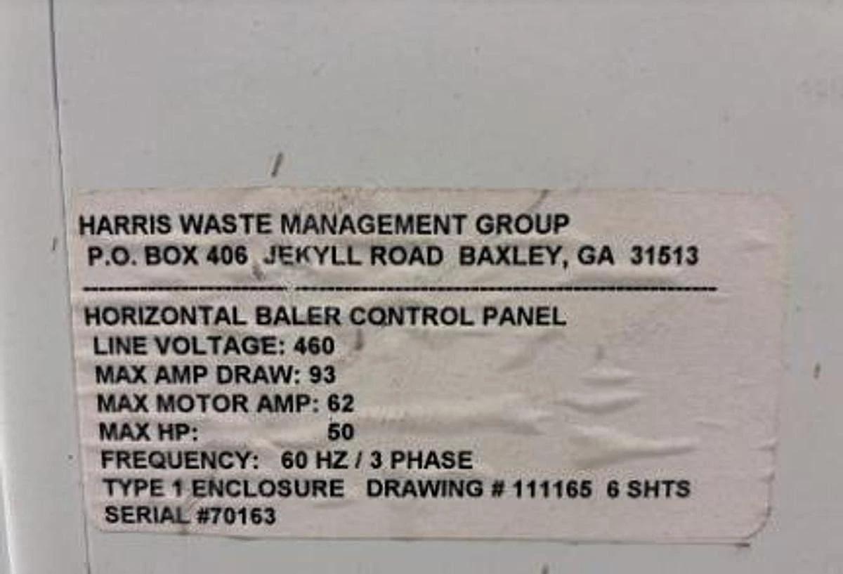 Used SELCO MODEL HLO-128A50T HORIZONTAL AUTOTIE BALER WITH CONVEYOR 50HP 8" CYLINDER