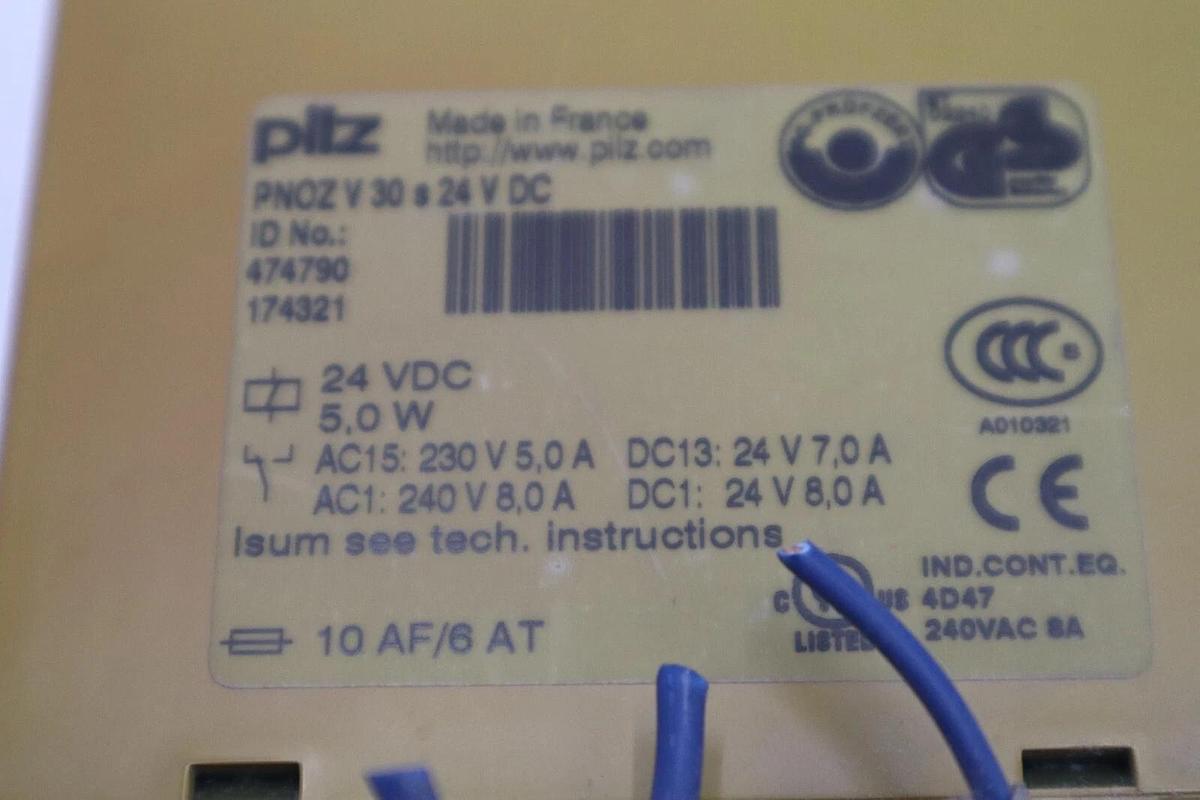 Used PILZ SAFETY RELAY 474790 PNOZ V 30S 24 V DC  PNOZV30S24VDC STOCK L-453C