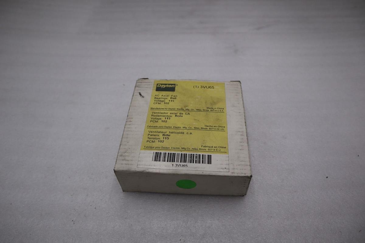 Used New OPEN BOX Dayton 3VU65 AC Axial Fan 115V CFM:102 STK K4034CC