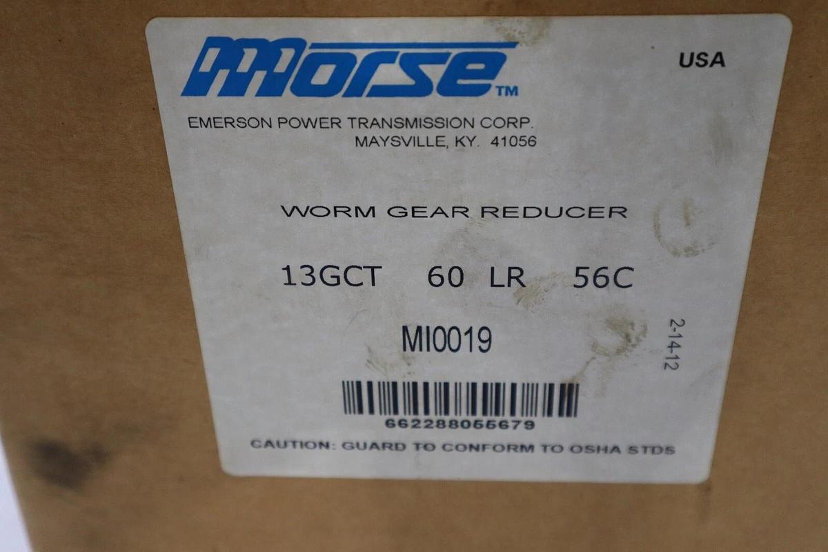 MORSE 13GCT60LR56C MI0019 WORM GEAR REDUCER NEW STOCK 2098-A