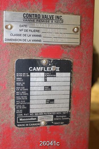 Used Masoneilan 35-35212 Control Valve, 3", Camflex Ii, 316 Ss Body, 316 Ss Seat, 316 Hf Plug, 135 Cv, Masoneilan Pneumatic Positioner, Class 150 Body, Flanged, Air To Open #26041