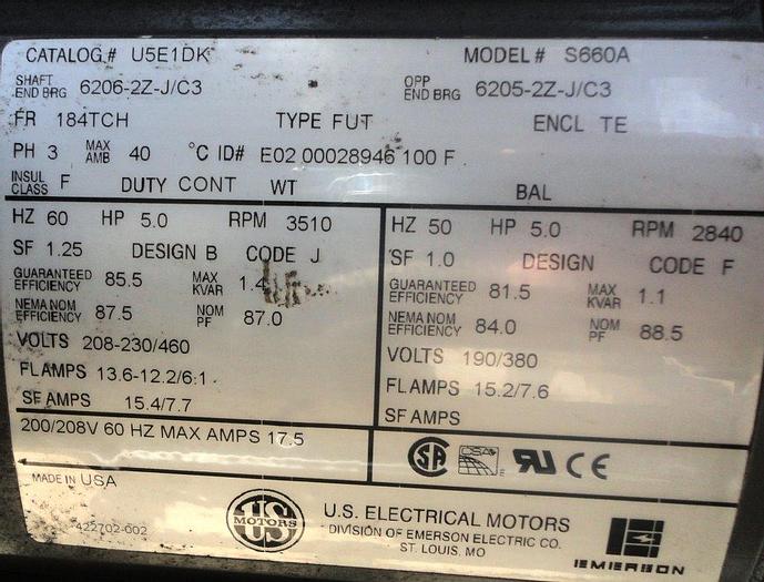 Used Filter, Hepa, Clean Air Blower, Terra-Aqua, Stainless Steel, 5 hp #S741745