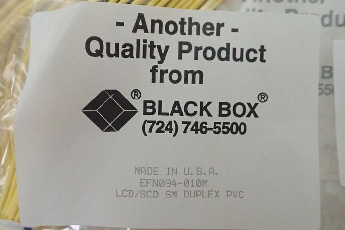 Used Lot of 2 Black Box EFN094-010M LCD/SCD SM Duplex PVC Fiber Optic Cables 10M