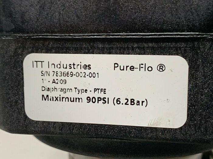 Used ITT Pure-Flo A209 3-way Stainless Steel Diaphragm Valve w/ 2" Sanitary Fittings