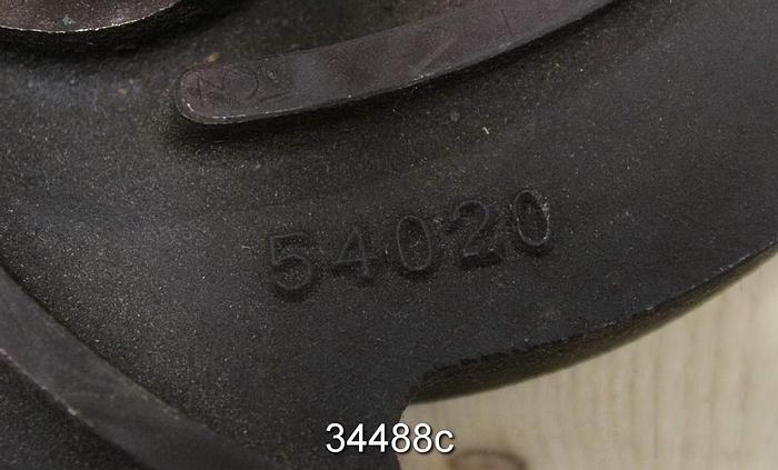 Used Goulds 3196 Impeller, 2x3x10, 5-Vane, 9" Diameter, Pattern 54020 #34488