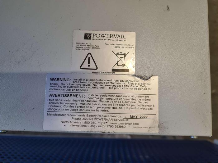 Used Powervar ABCE2202-22 UPS Uninteruptable power supply 