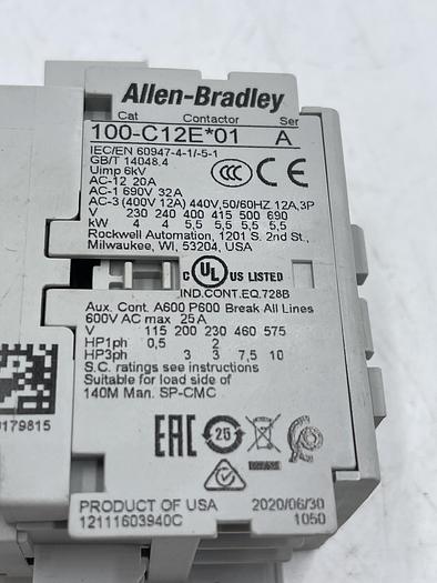 Used Allen-Bradley 100-C12E*01 Ser A 