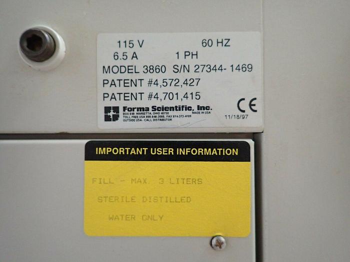 Used Forma Scientific Model 3860 Steri-Cult 200 CO2 Incubator