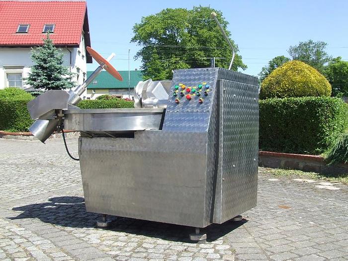 Used K-120 AN cutter-mixer, capacity 120 l with stuffing ejector, stainless