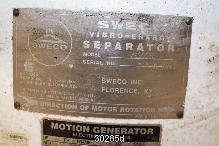 Used Sweco XS30S66 Double Bank Separator #30285